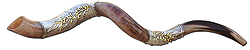 Shofar Yemenita Plateado de Plata, con Olivos